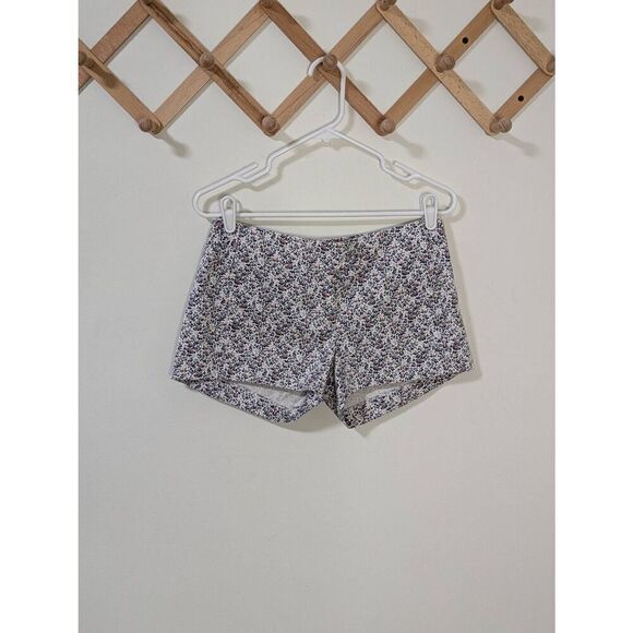 J Crew Blue and Pink Floral Flat Front Short Shorts - Size 2 - Picture 1 of 5